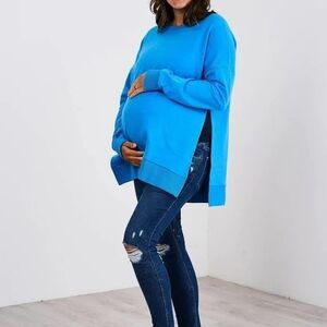 Latched Mama Blue Cotton Sweatshirt